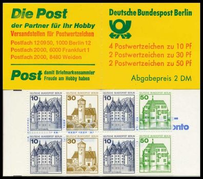 BERLIN Markenheftchen Nr MH 11hoZ postfrisch S51696E