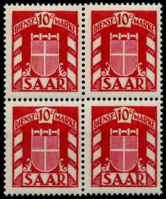 SAAR Dienstmarken Nr 33 postfrisch Viererblock X7C794A