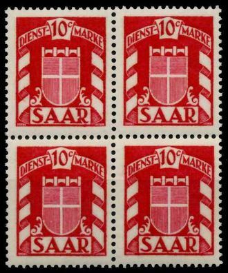 SAAR Dienstmarken Nr 33 postfrisch Viererblock X7C794E