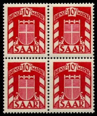 SAAR Dienstmarken Nr 33 postfrisch Viererblock X7C797A