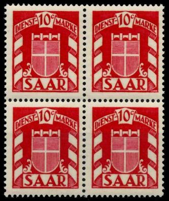 SAAR Dienstmarken Nr 33 postfrisch Viererblock X7C7982