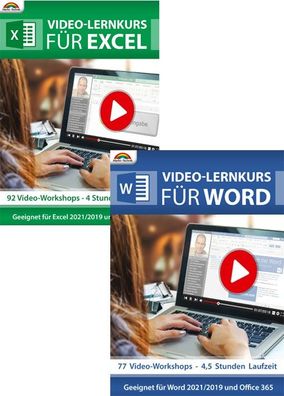Word und Excel Lernkurs - 8,5 Stunden - 169 Lektionen - PC Download Version
