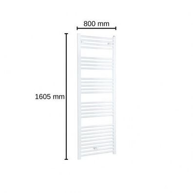 Evenes Bad- und Handtuch-Heizkörper gerade Typ Jessica 1605X800 mm weiß Heizkörp