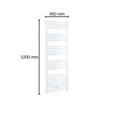 Evenes Bad- und Handtuch-Heizkörper gerade Typ Jessica 1200X450 mm weiß Heizkörp