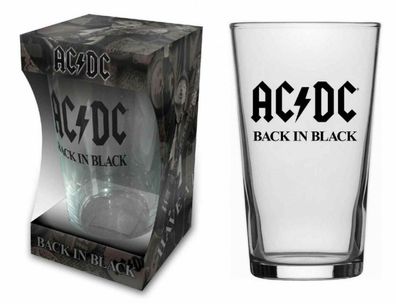 AC/DC Back in Black Bierglas Trinkglas Beer glass 100% Merchandise