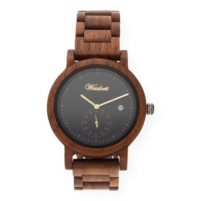 Waidzeit Unisexarmbanduhr XS01 Walnussholz Quartz