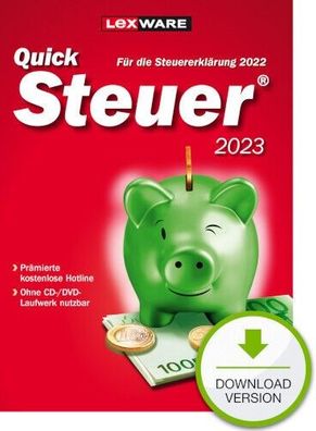 Lexware Quick Steuer 2023 - Für das Steuerjahr 2022 - PC Download Version