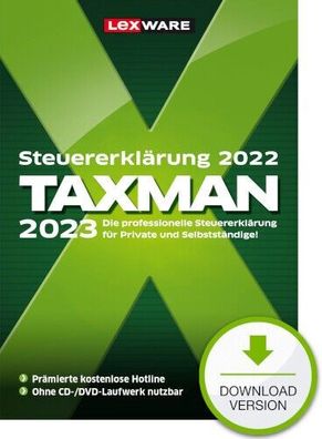 Lexware Taxman 2023 - Für das Steuerjahr 2022 - PC Download Version