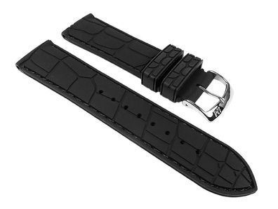 Morellato Croco-Rubber Ersatzband Uhrenarmband Silikon Band schwarz