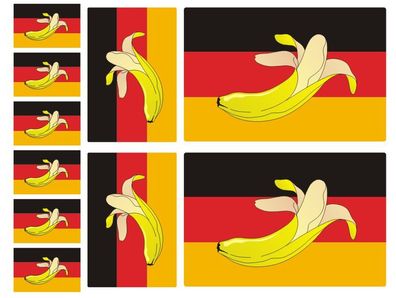 10 x Stück 3 Größen BRD Banannenrepublik Deutschland Flagge Mini Aufkleber Flagge