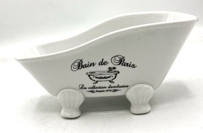 nostalgische Badewanne Dekowanne auf 4 Füßen weiß Keramik Dekowanne