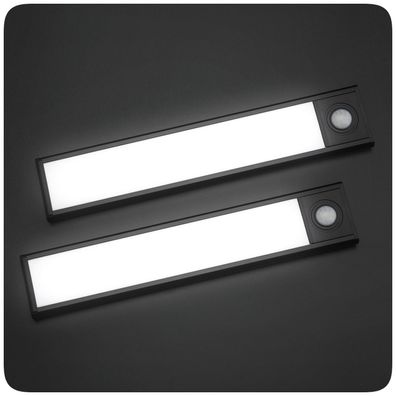 2er Set 20cm Sensor Licht 34LED´s Schrankbeleuchtung Lichtleiste Schranklicht schwarz
