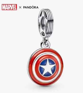 Pandora Marvel The Avengers Captain Americas Schild Charm-Anhänger