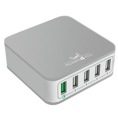Schwaiger 5-Port USB 2.0 Hub Stecker 2400mAh Qualcomm 2.0 Schnell Ladegerät 30W