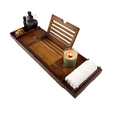 Badebrett - Baderegal - 75-110 x 23 cm - Bambus