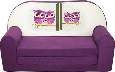 Kinderschlafsofa - Sofa - Violett - Gästematratze - 85 x 60 - Eule