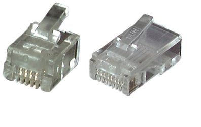TP-Stecker TP, ungeschirmt, RJ-45, 100-Pack, für Flachkabel