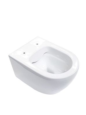 Wand WC Spülrandlos Hänge WC Ohne Spülrand Tiefspüler Toilette Weiß Keramik - Oh..