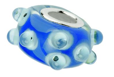 Charlot Borgen Marken Bead Drops Kristallglas Silberkern GPS-45 Blau