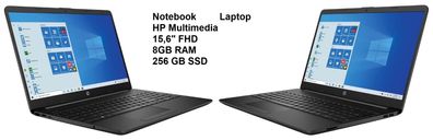 Notebook HP Multimedia Laptop 15,6" FHD 8GB RAM 256 GB SSD. Neuwertig. II. Wahl (Auss