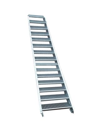 16 Stufen Stahltreppe Breite: 130 cm Geschosshöhe 274-340cm inkl. Zubehör