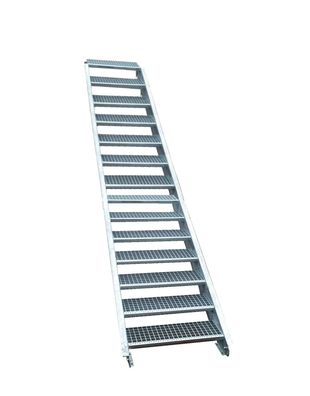 15 Stufen Stahltreppe Breite: 100 cm Geschosshöhe 250-320cm inkl. Zubehör