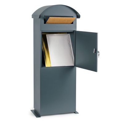 Wiltec Briefkasten grau 420x240x1020mm Standbriefkasten Postkasten Bodenmontage