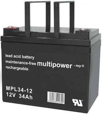 Multipower Blei-Akku MPL34-12 Pb 12V / 34Ah 10-Jahresbatterie