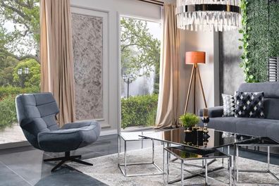 Luxus Sessel Ohrensessel Clubsessel Stoff Modern Wohnzimmer Relax Dreh Lounge