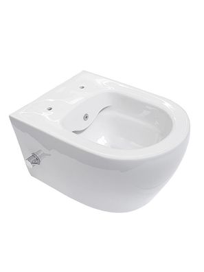 Spülrandloses Hänge WC mit integrierter Kalt- und Warmwasserarmatur und Taharet/ ..