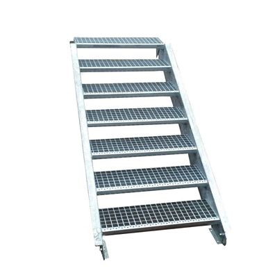 7 Stufen Stahltreppe Breite 60 cm Geschosshöhe 100-140cm inkl. Zubehör