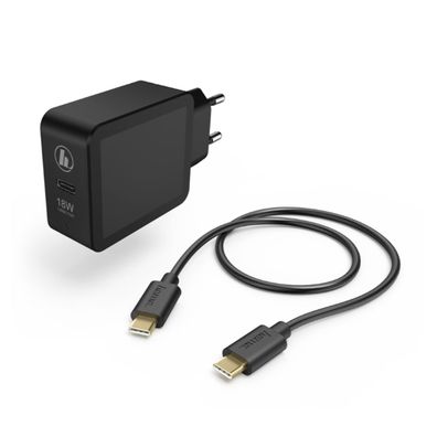 Hama USB-C zu USB-C Ladegerät Set Turbo Schnell Ladegerät 18 W/ 3 A, 1,5 m Neu