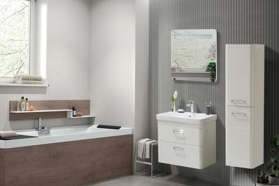 Martat Badezimmer-Set Perla mit Waschbecken Weiß 60cm