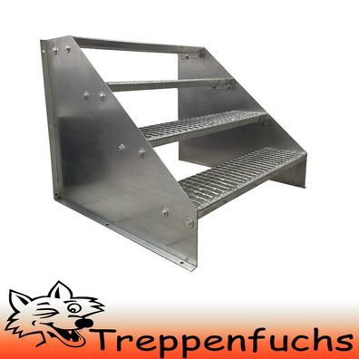 4 Stufen Standtreppe Stahltreppe freistehend Breite 60cm Höhe 84cm verzinkt