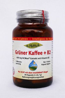 Dr. Hittich Grüner Kaffee + B2, GCMax, 1/2/4x 90 Kapseln, 50% Chlorogensäure