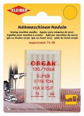 Kleiber 69995 Nähmaschinen-Nadeln Superstretch, 75/90