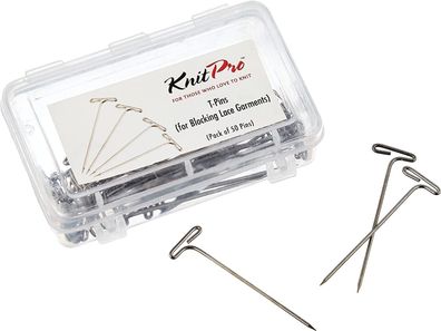 KnitPro 10873 T-Pins, T Nadeln, 50 Stück, Metall