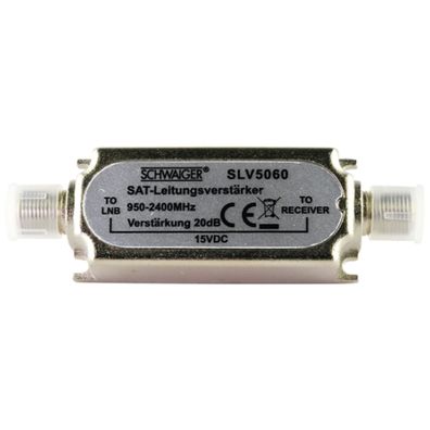 Schwaiger SAT-ZF Leitungsverstärker SLV5060 für Dämpfungsausgleich bis 20dB Neu