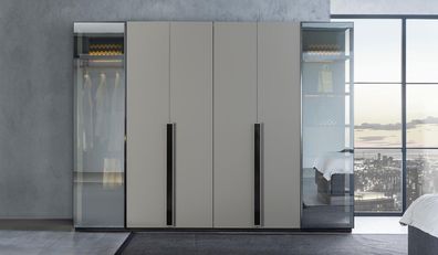 Eleganter Schlafzimmer Kleiderschrank Glasschrank Durchsichtige Fronten Schrank