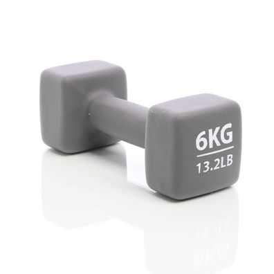LUXTRI Kurzhantel 6 kg Grau Neopren Hantel Gewicht Krafttraining Gewichtheben