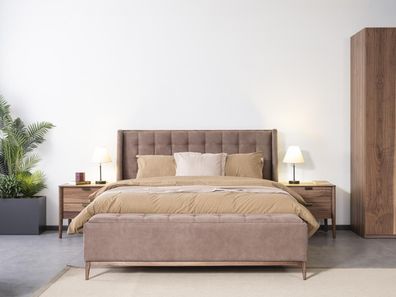 Bett Design Doppelbett Luxus Betten Polster Schlafzimmer Möbel Neu material holz