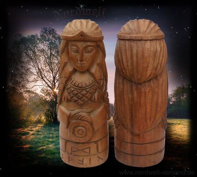 Frigga Götterfigur (Handarbeit) aus Holz