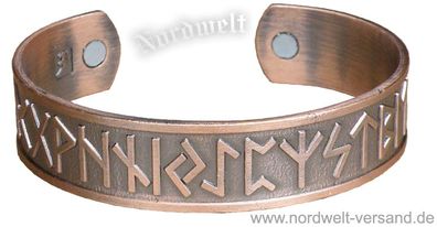 Runen Armreifen mit 24er Futhark aus Kupfer, Armschmuck