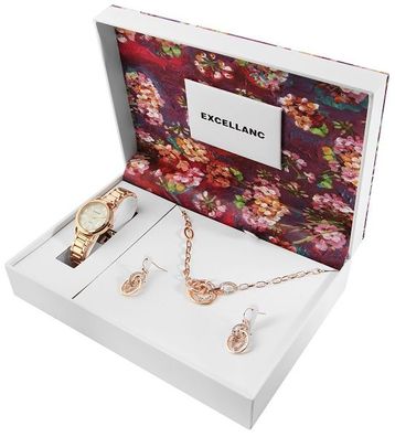 Excellanc 1800203-001 Excellanc Damen Geschenkset mit Uhr, Ohrringen und Halskette...