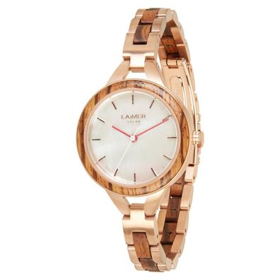 LAiMER Solar Damen Uhr 0180 Melissa Zebranoholz mit Perlmutt