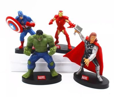 4 Action Figuren DC Marvel Avengers Ironman Hulk Thor Captain America9 cm