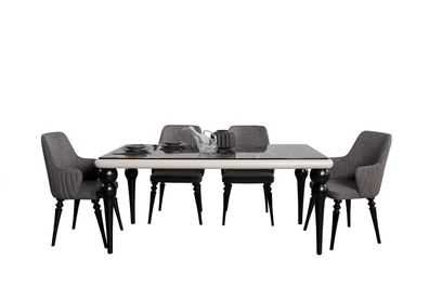 Tische Komplett Set Esstisch 6x Stühle Esszimmer Set Ess Gruppe Holz Tisch 7tlg