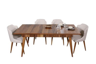 Esszimmer Set Ess Gruppe Holz Tisch Tische 5tlg Komplett Set Esstisch 4x Stühle