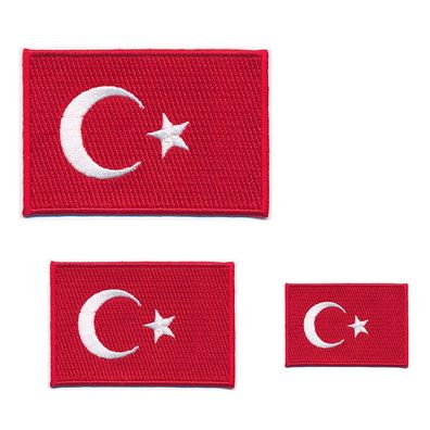 3 Türkei Flaggen Türkiye Cumhuriyeti Flags Ankara Patch Aufnäher Aufbügler 0643