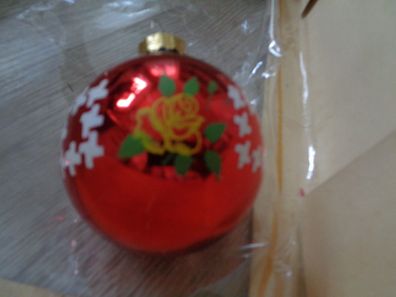 Baumbehang, Weihnachtskugel, Christbaumkugel -Rose rot 7cm